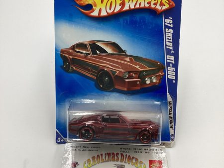 2009 Hot Wheels #078 67 Shelby GT-500 Maroon Battle Force 5 Card 25D Online Hot Sale