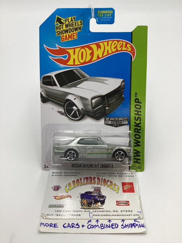 2014 Hot Wheels Zamac 014 #225 Nissan Skyline H T 2000GT-X Non Roll Cage Vein on Back 145A Hot on Sale