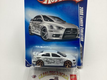 2009 Hot wheels #127 2008 Lancer Evolution Walmart exclusive FTE White with protector For Cheap