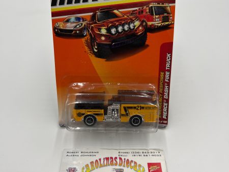 2010 Matchbox Emergency Response #56 Pierce Dash Fire Truck Yellow Cracked Blister 212B Online Sale