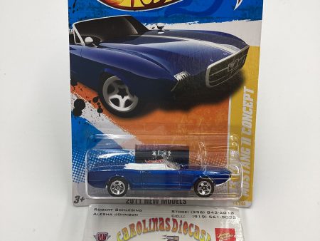 2011 Hot Wheels #14 63 Ford Mustang II Concept Blue 27F Fashion