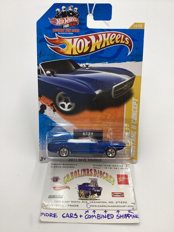 2011 Hot Wheels #14 63 Ford Mustang II Concept Blue 27F Fashion