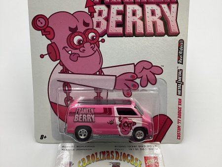 2011 Hot Wheels Premium General Mills Custom 77 Dodge Van Pink Franken Berry with protector Fashion