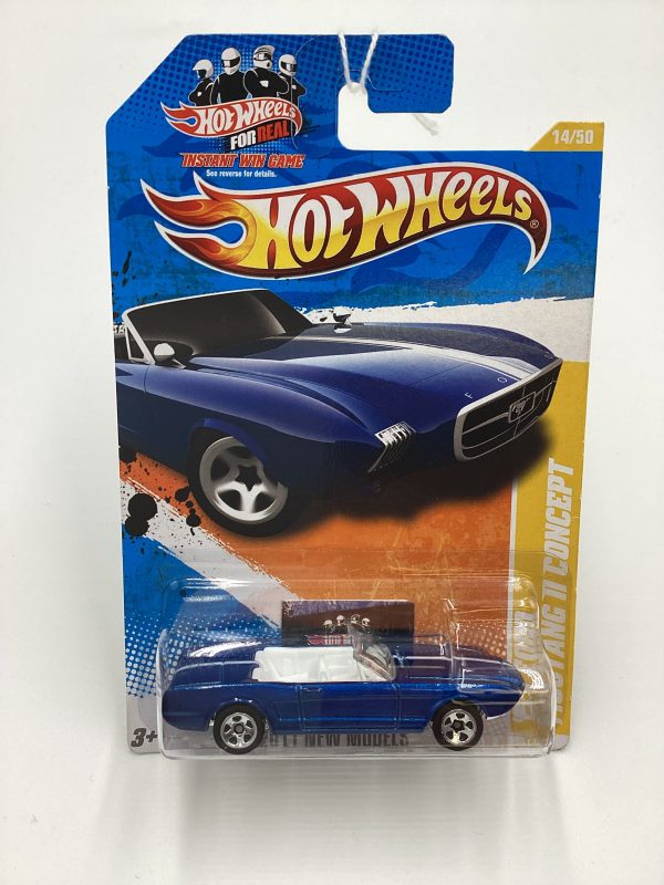 2011 Hot Wheels #14 63 Ford Mustang II Concept Blue 27F Fashion