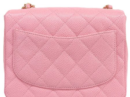 CHANEL Around 2004 Made Caviar Skin Classic Flap Chain Mini Bag Pink Cheap