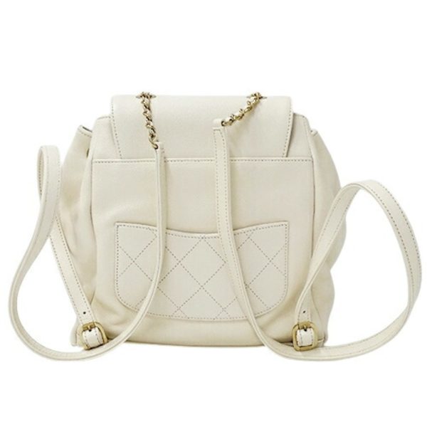 CHANEL Bag Matelasse Women s Backpack Caviar Skin White on Sale