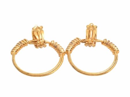 CHANEL Cocomark hoop earrings gold ladies Cheap