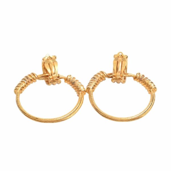 CHANEL Cocomark hoop earrings gold ladies Cheap