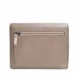 CHANEL Leather Coco Button Trifold Wallet Beige Ladies Cheap