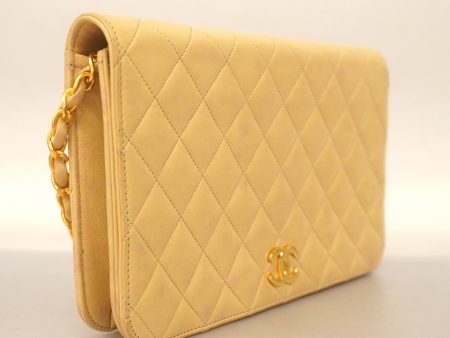 CHANEL   Matelasse Chain Shoulder Women s Leather Shoulder Bag Beige Online Sale