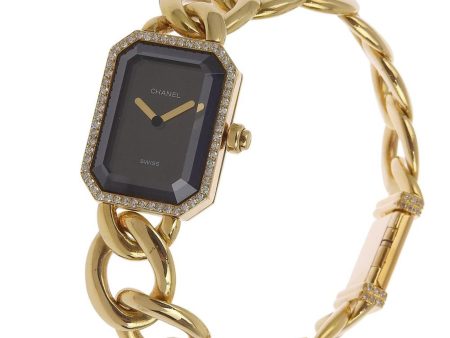 CHANEL Premiere XL Watch Diamond Bezel H0113 K18 Yellow Gold x Quartz Analog Display Ladies Black Dial Hot on Sale