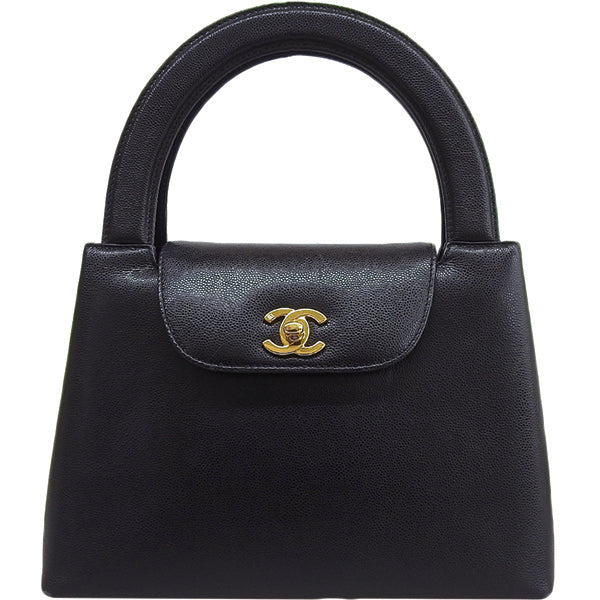 CHANEL Around 1998 Made Caviar Skin Turn-Lock Handle Bag Black Online