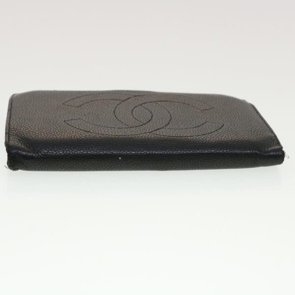 CHANEL Long Wallet Caviar Skin Black CC   ti1128 For Discount