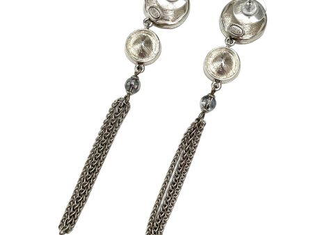 CHANEL earrings A18B here mark CC rhinestone crystal silver ladies Online Hot Sale