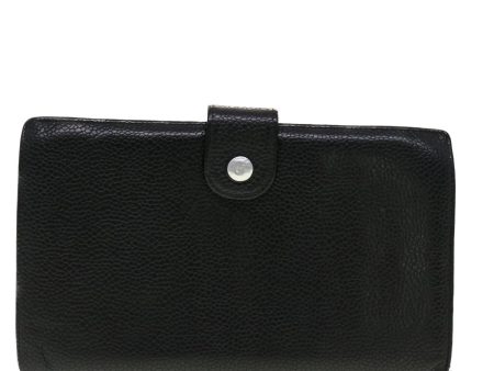 CHANEL Long Wallet Caviar Skin Black CC   ti1128 For Discount