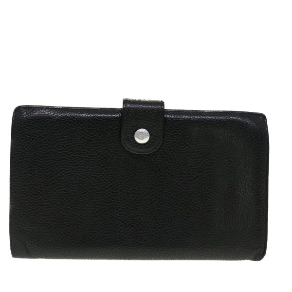 CHANEL Long Wallet Caviar Skin Black CC   ti1128 For Discount