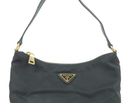 Prada Nylon Leather Hand Bag Pouch NERO Black 1N1413 Cheap