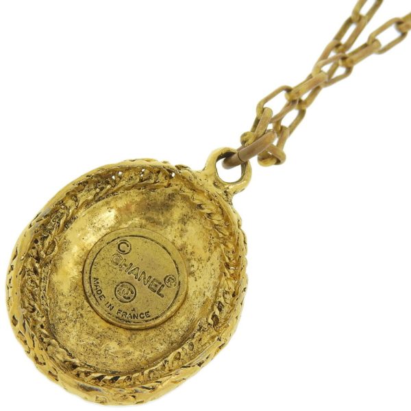 CHANEL Cocomark Necklace Pendant Vintage Gold Plated Ladies Supply