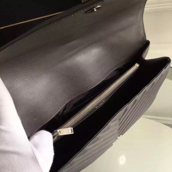 Yves Saint Laurent Large Monogram College Bag in Anthracite Goatskin For Cheap