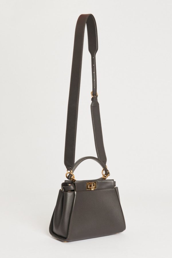 Brown Fendi Peekaboo Mini  Top Handle Bag on Sale