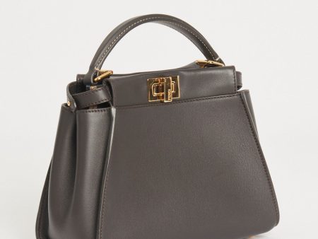 Brown Fendi Peekaboo Mini  Top Handle Bag on Sale