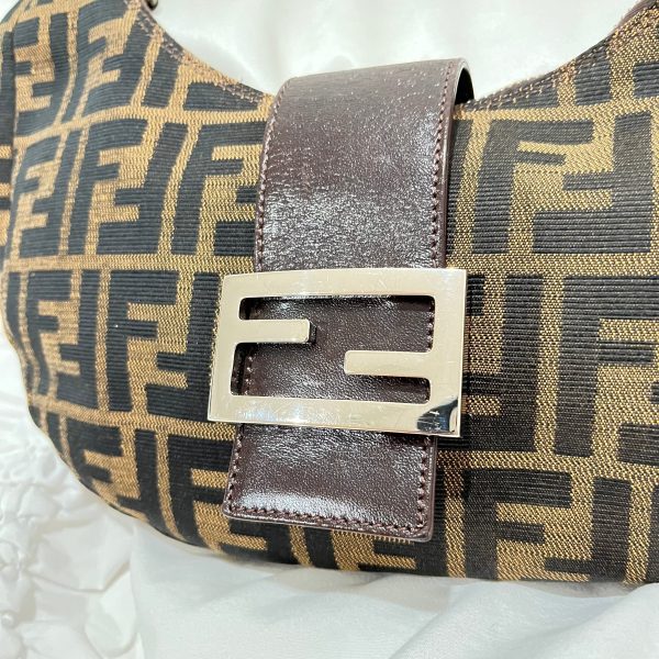 FENDI Zucca Canvas Shoulder Bag For Sale