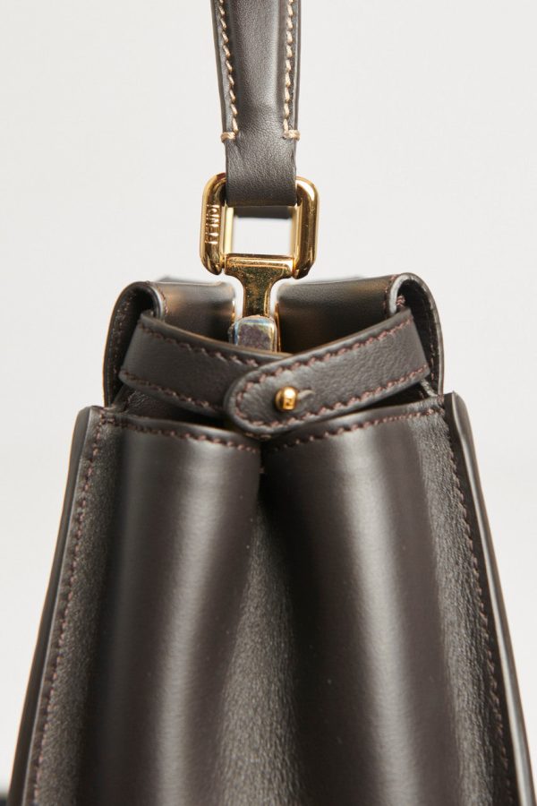 Brown Fendi Peekaboo Mini  Top Handle Bag on Sale