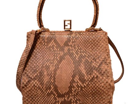 RARE Fendi Natural Python Snakeskin Two-Way Kelly Bolide Handbag Supply