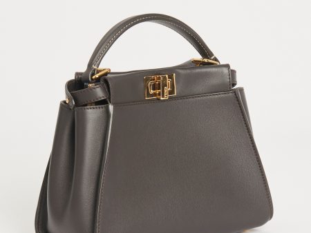 Brown Fendi Peekaboo Mini  Top Handle Bag Discount