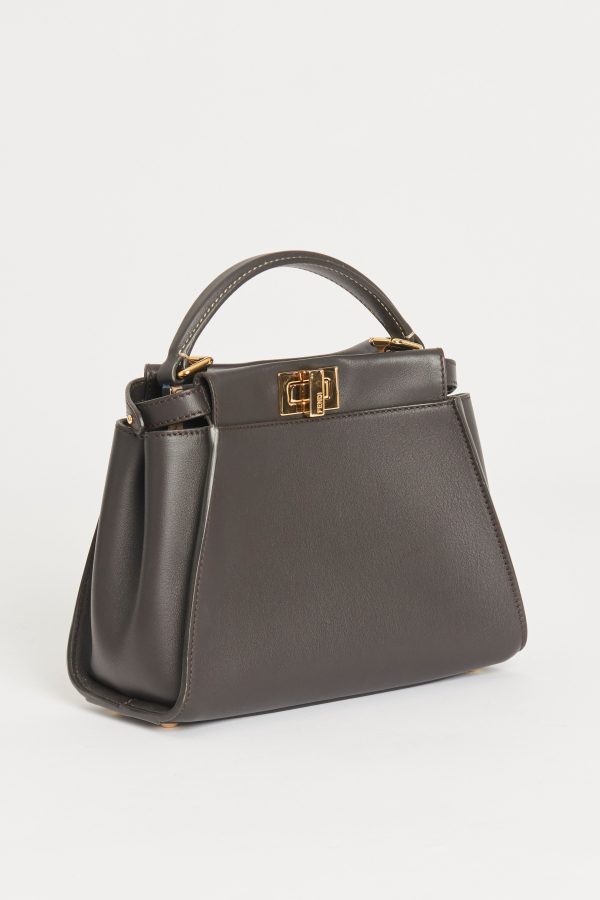 Brown Fendi Peekaboo Mini  Top Handle Bag Discount